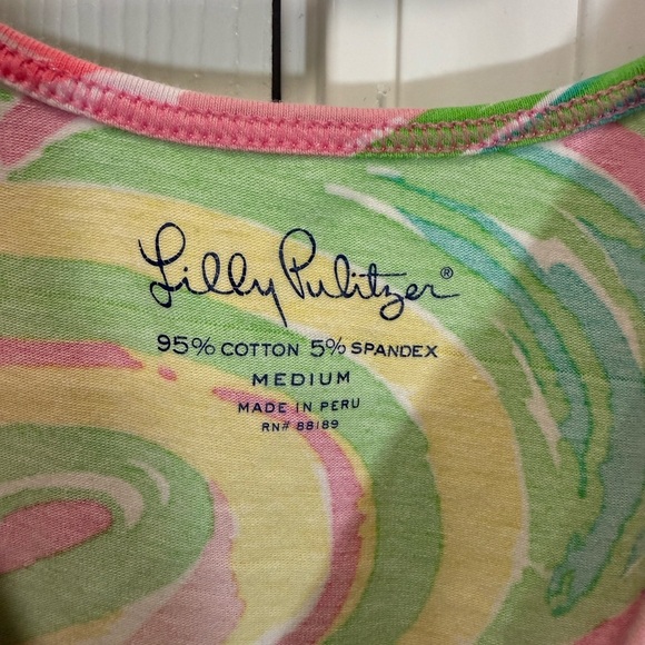 Lilly Pulitzer Tabbie Tank Top Multi All Nighter Pink Paisley Print Sz M - Picture 5 of 5